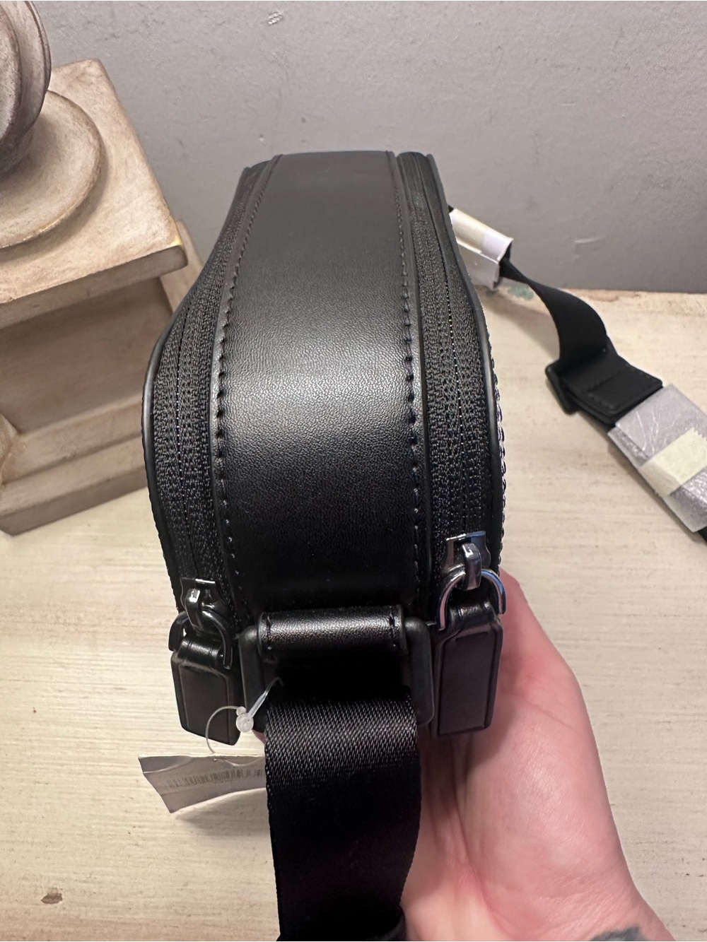 Michael Kors Cooper Bright White Double Zip Medium Camera Bag - Picture 8 of 10